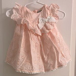 Peach Tahari Eyelet Dress/bubble